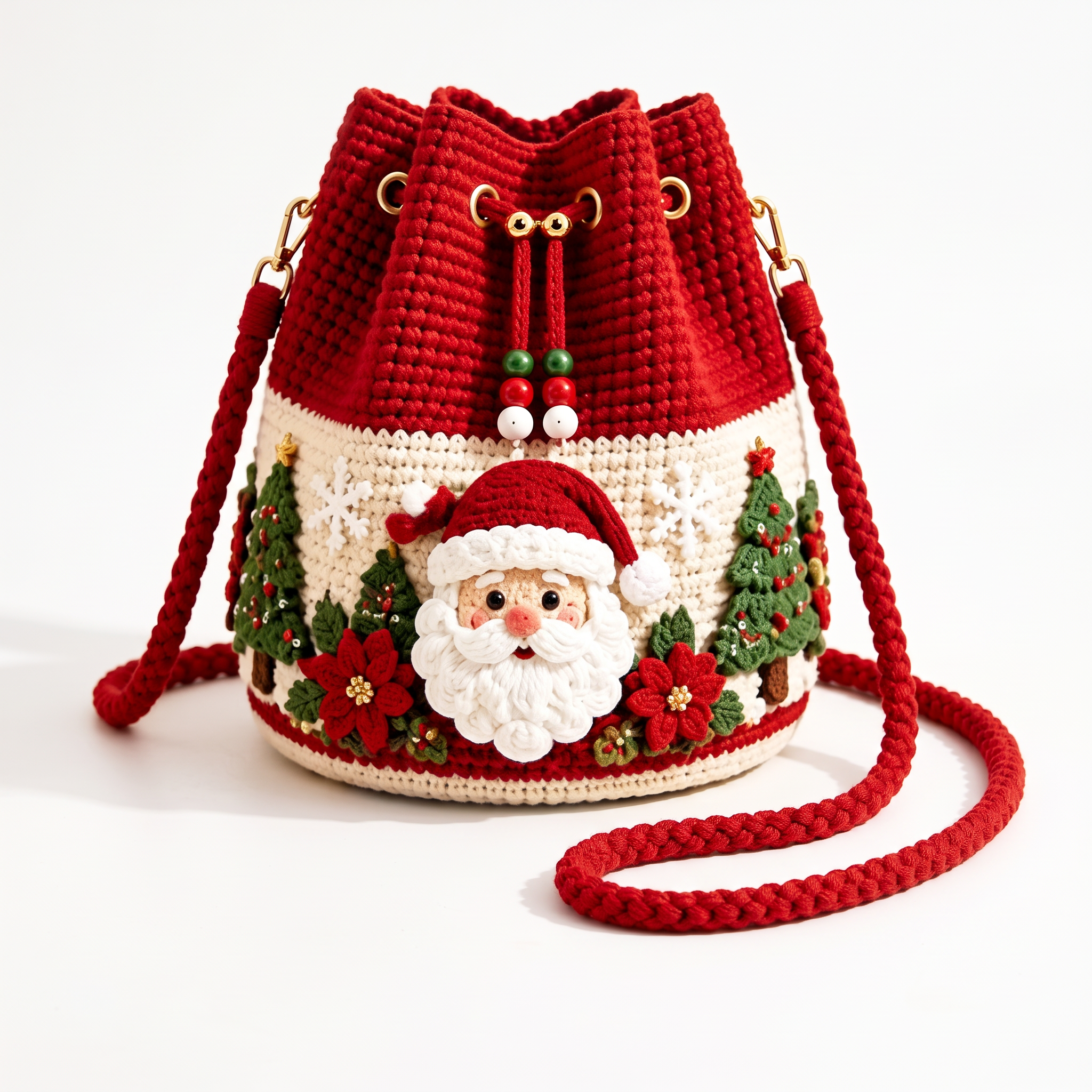 Hand-Knitted Christmas Bag