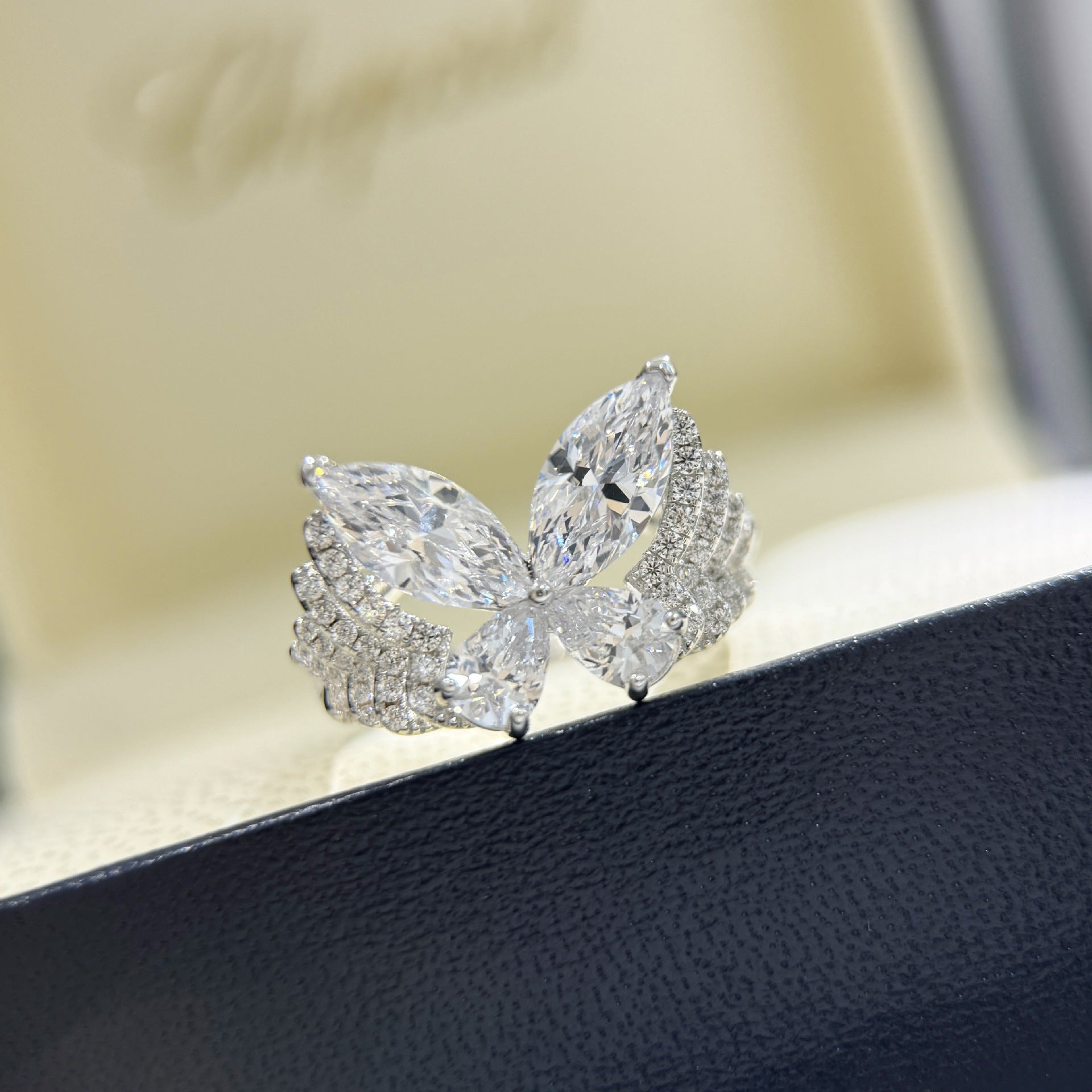 Ethereal Butterfly Ring – Celestial Wings in Diamond Radiance 🦋