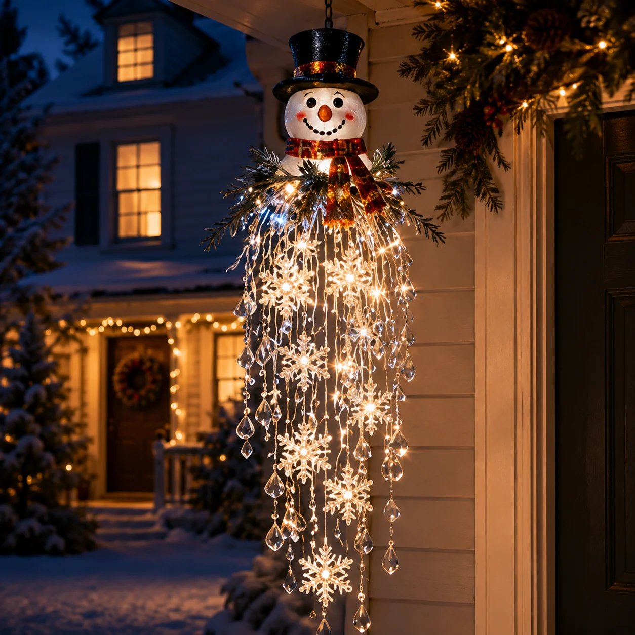 ❄️✨ Crystal Snowflake Waterfall LED Christmas Lights — Create a Magical Winter Wonderland! 🎄💡
