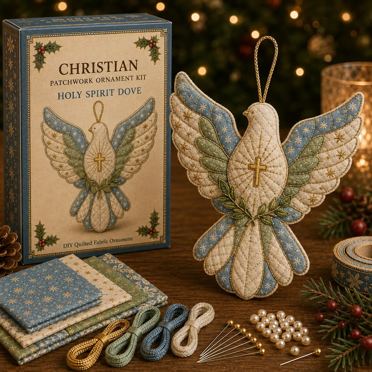 \ ✝️ Beginner-Friendly DIY Christian Block Figure Patchwork Ornament Kit Collection | Complete Kit with Pre-Cut Fabrics, Padded Ornament Form & Step-by-Step Guide Included 💕
