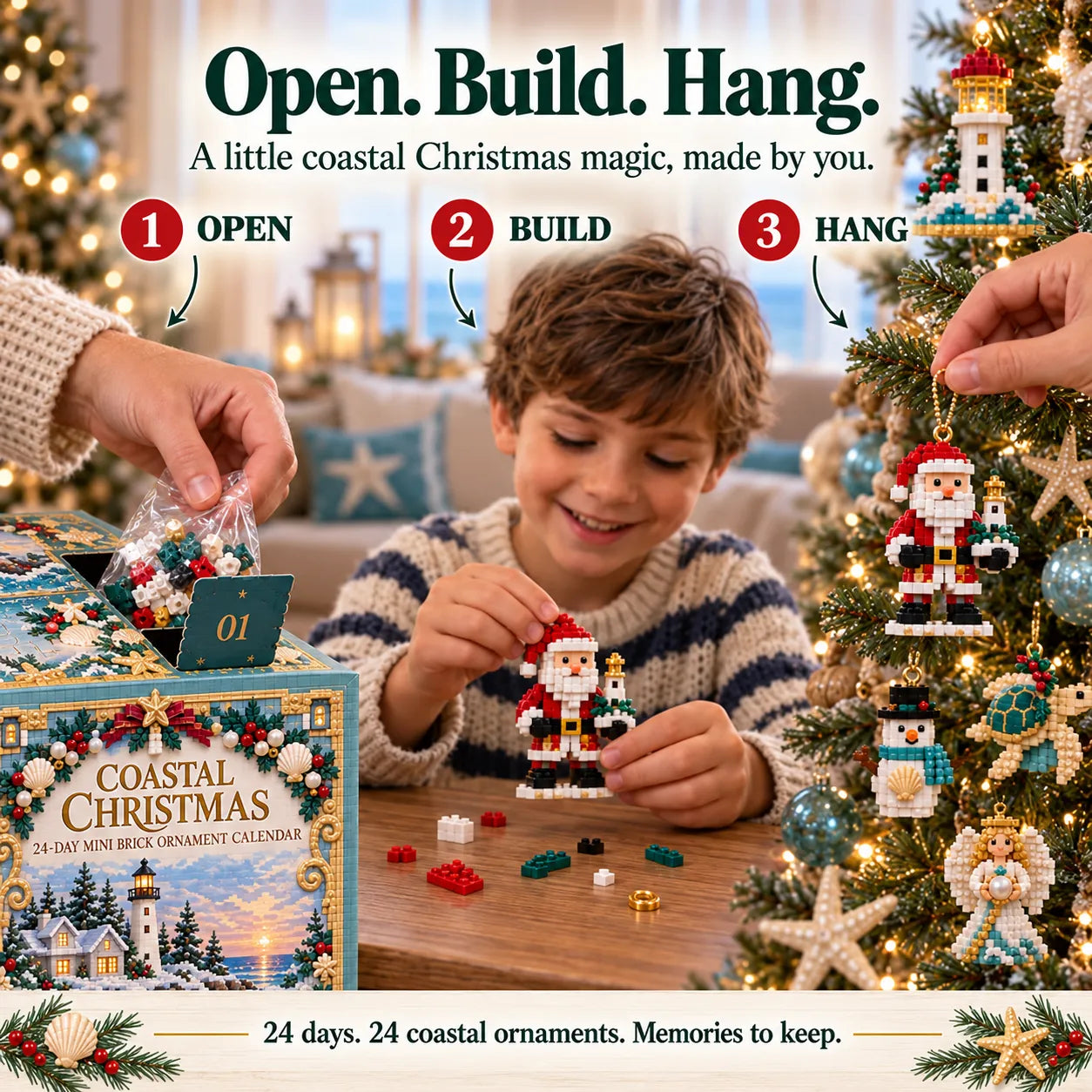 ⏳🎄 LAST CHANCE — 49% OFF! 🌊✨ Coastal Christmas 24-Day Mini Brick Ornament Advent Calendar — Countdown to Christmas Starts NOW! ⏰🎁