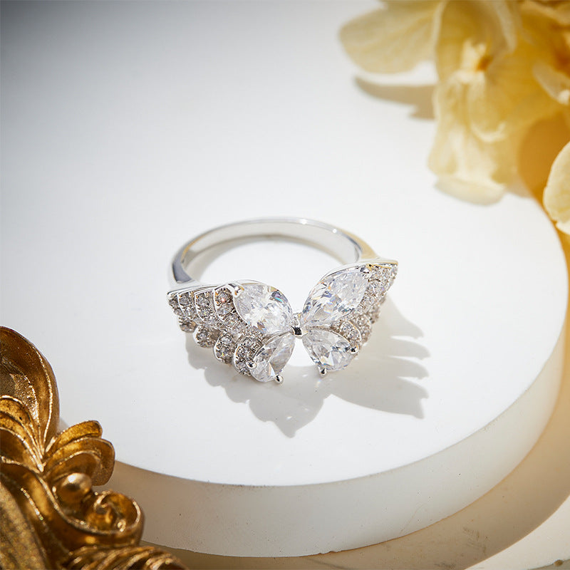 Ethereal Butterfly Ring – Celestial Wings in Diamond Radiance 🦋