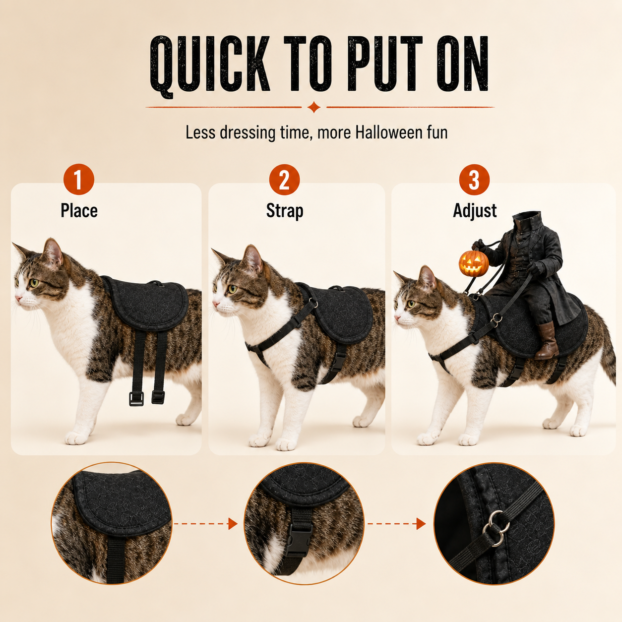 😺The Headless Horseman Ride Pet Costume🎃