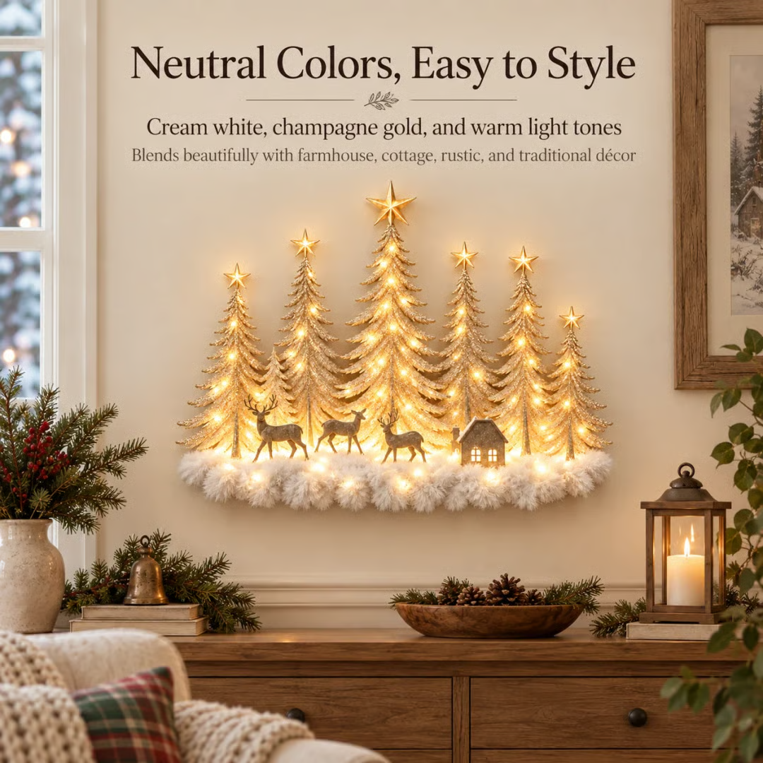 🎄Lighted Christmas Woodland Forest Wall Decor