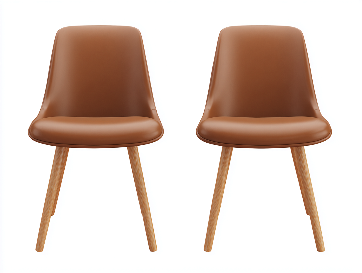 Esszimmerstühle Kunstleder 48x55x84 cm - Braun - Modernes Design-Facormohaus