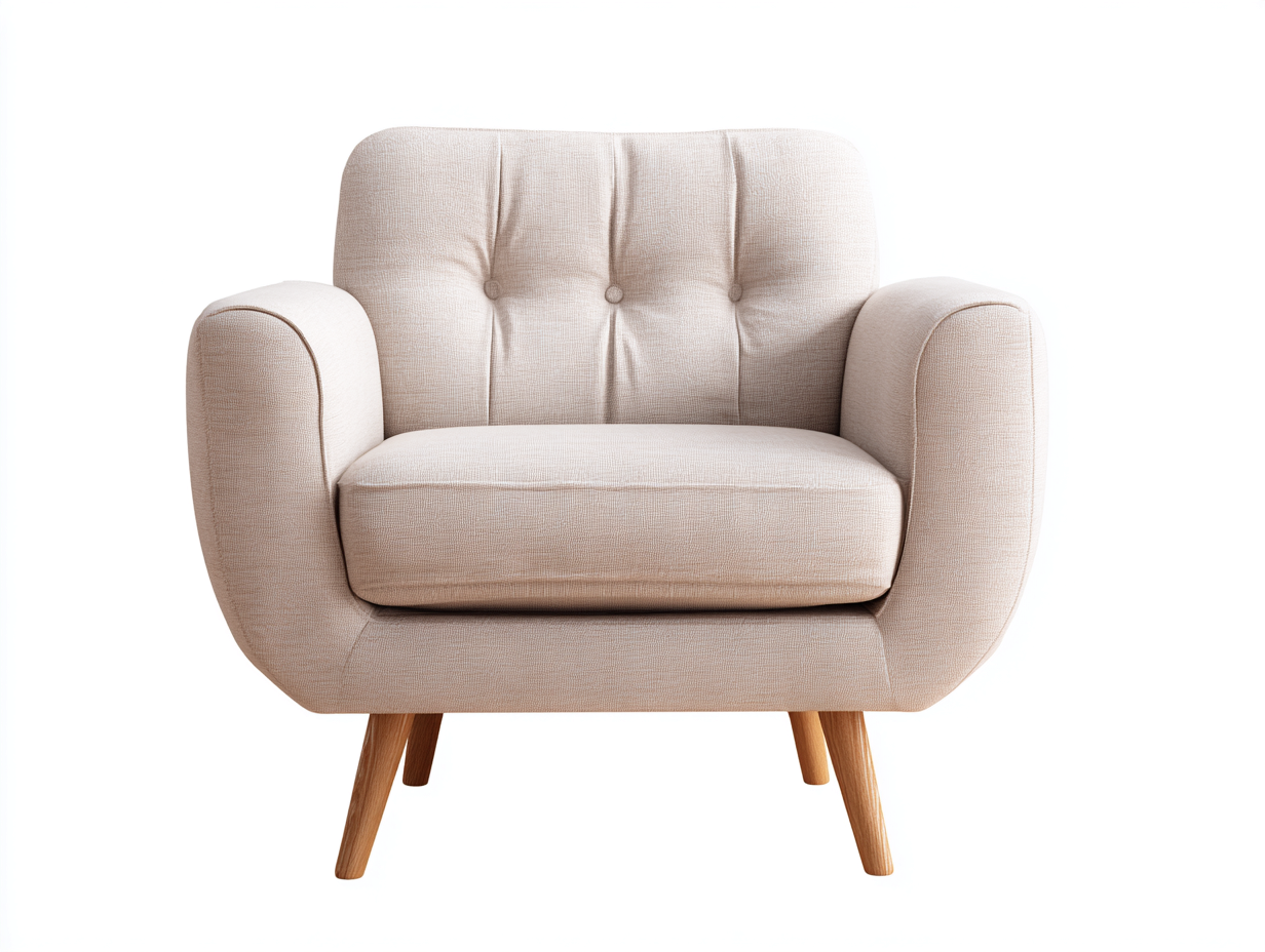 Sessel Stoff 82x85x88 cm Beige Moderner Polstersessel-Facormohaus