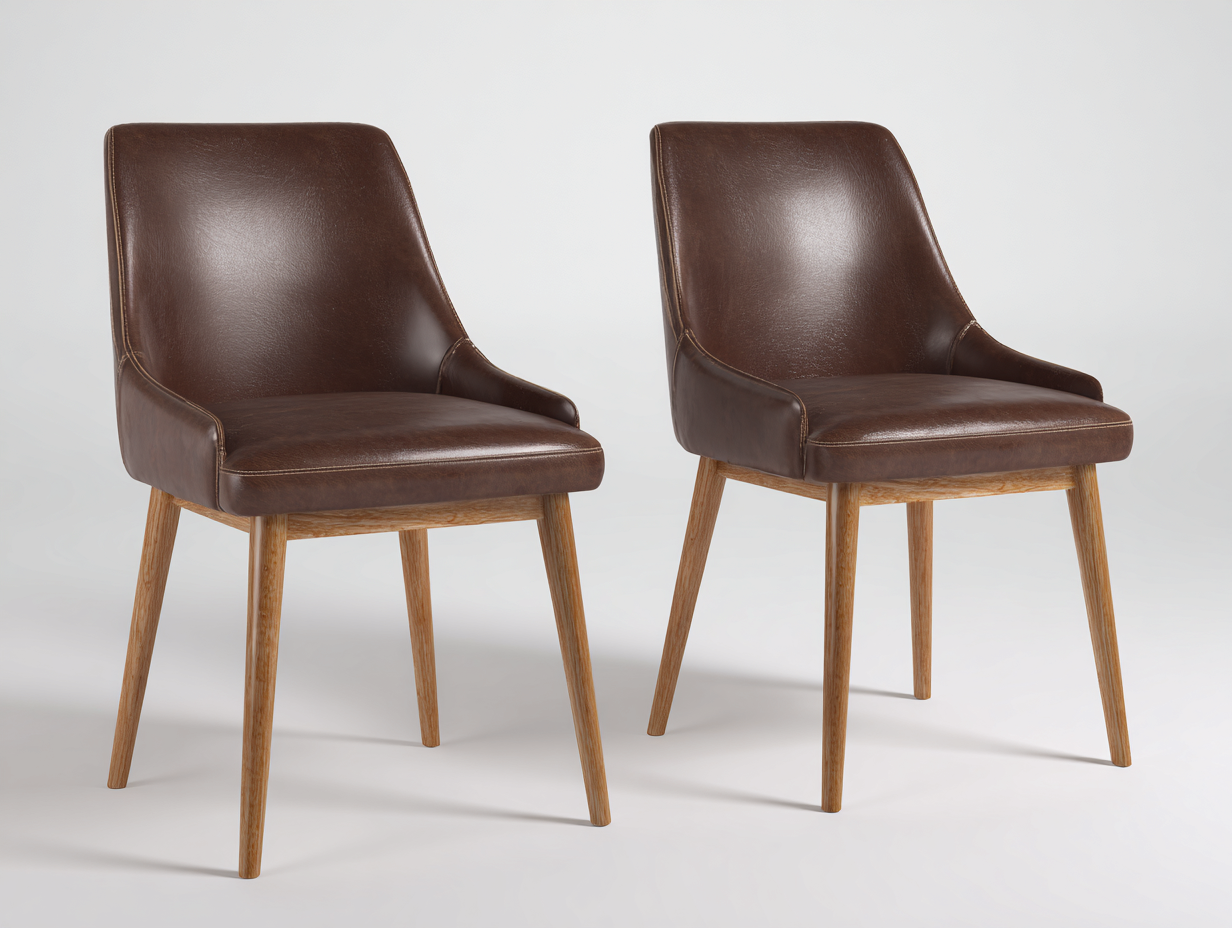 Esszimmerstühle Kunstleder 54x60x87 cm - Dunkelbraun - Modernes Design-Facormohaus