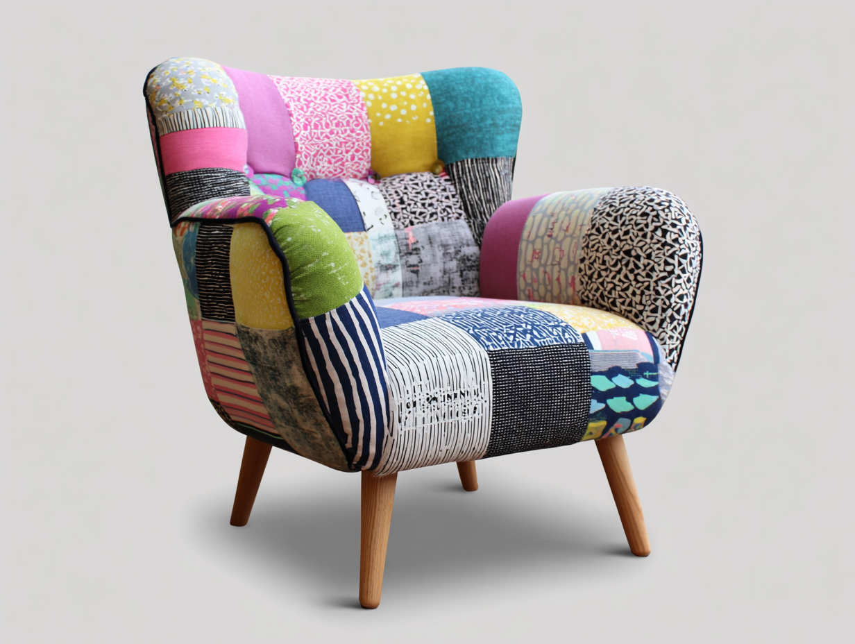Sessel aus Stoff 95 x 85 x 105 cm - Mehrfarbig - Patchwork Design-Facormohaus