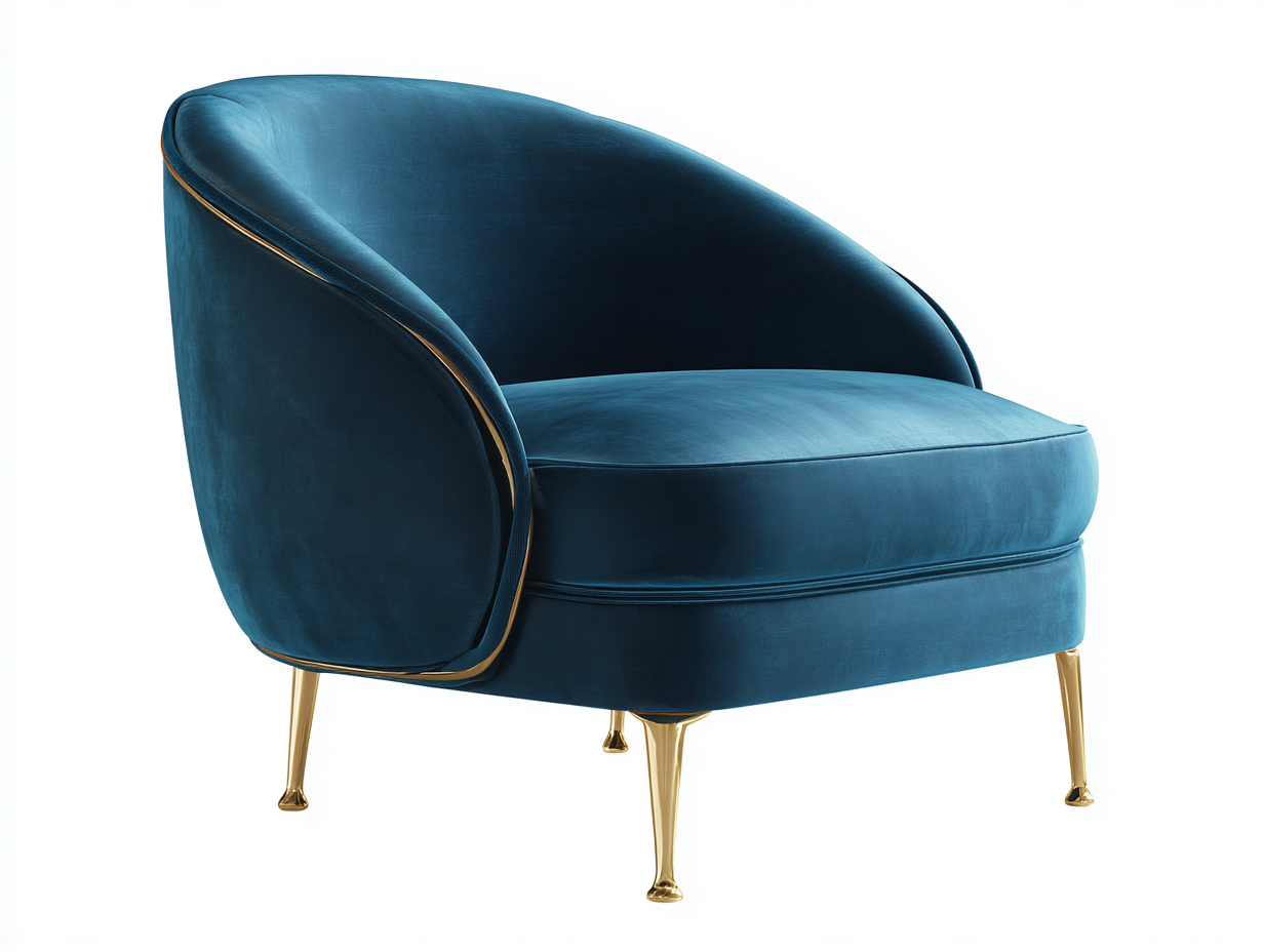 Sessel aus Samt 98 x 82 x 82 cm - Blau - modernes Design-Facormohaus