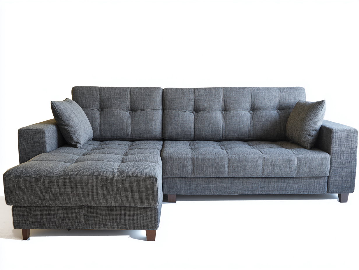 Ecksofa Stoff 250x165x85 cm Grau Modernes Wohnsofa-Facormohaus