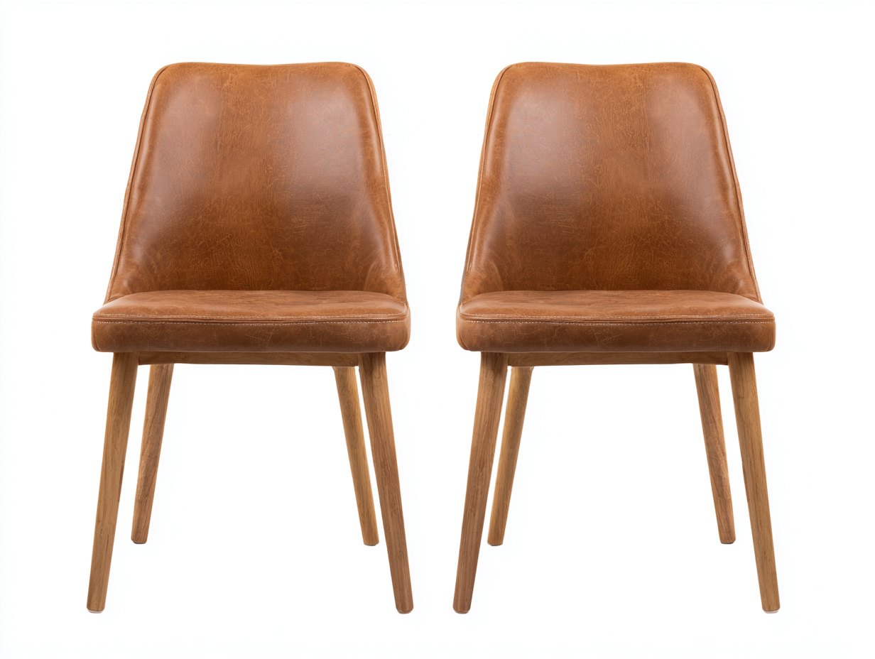 Esszimmerstühle Kunstleder 50x56x86 cm - Braun - Vintage Design-Facormohaus