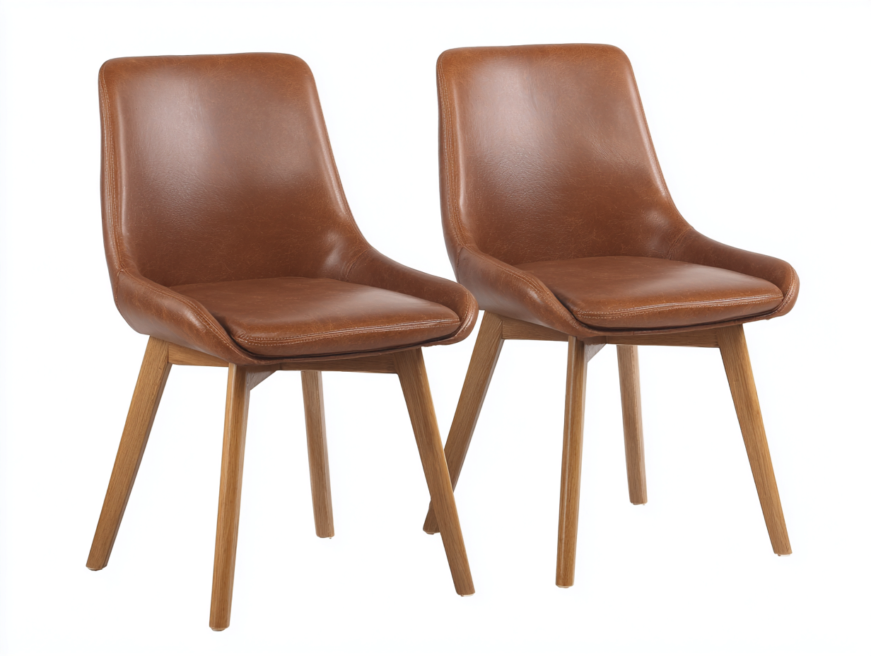 Esszimmerstühle Kunstleder 52x58x84 cm - Braun - Modernes Design-Facormohaus