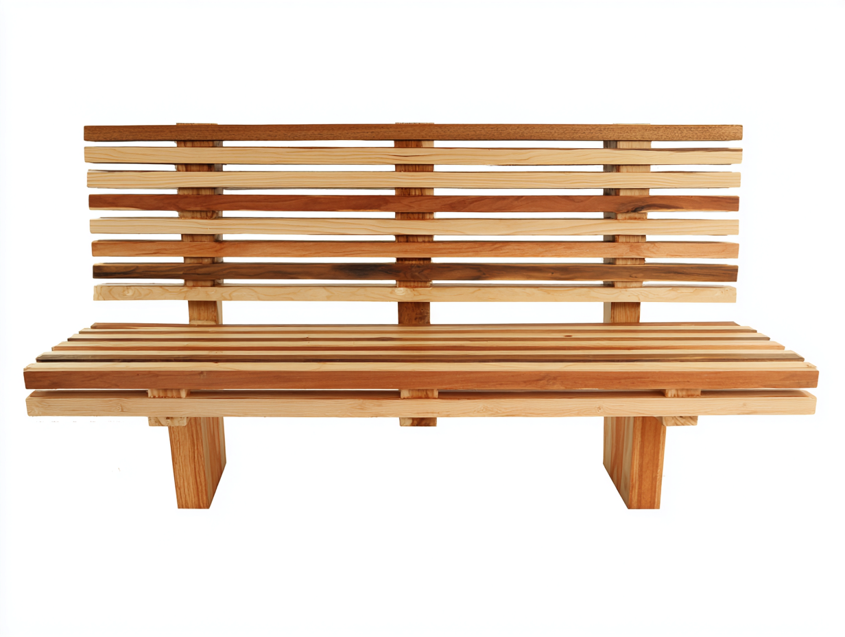 Gartenbank Massivholz 150x55x82 cm - Naturbraun - Modernes Gartendesign-Facormohaus