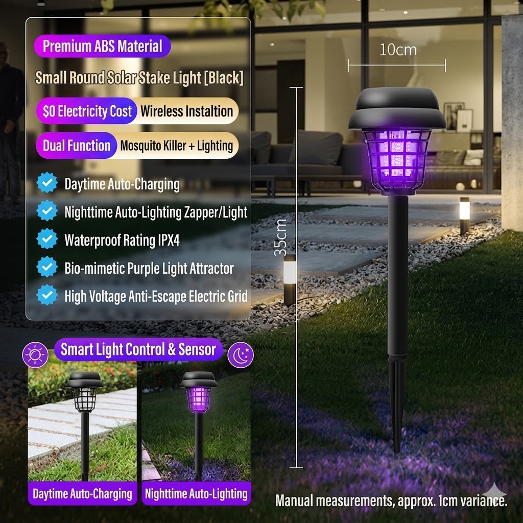 ⏰ TODAY ONLY! Buy 1 Get 1 FREE! 🎁 Solar Mosquito Zapper Light – Outdoor Garden Stake Lamp & UV Insect Killer