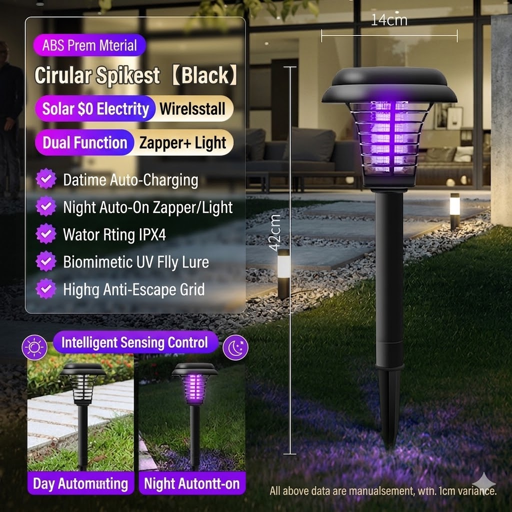 ⏰ TODAY ONLY! Buy 1 Get 1 FREE! 🎁 Solar Mosquito Zapper Light – Outdoor Garden Stake Lamp & UV Insect Killer