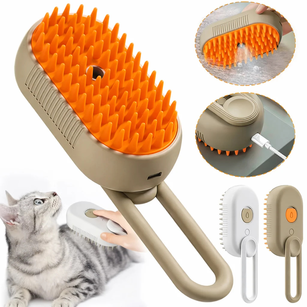 🐾 cartivoe™ 3-in-1 Cool Mist Pet Grooming Brush 💨✨ – Deshedding, Massage & Gentle Coat Care for Cats & Dogs 🐱🐶