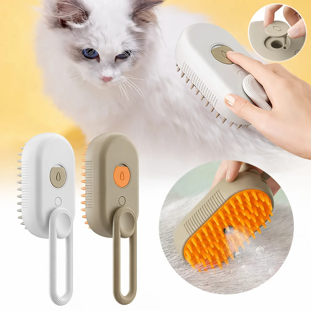 🐾 cartivoe™ 3-in-1 Cool Mist Pet Grooming Brush 💨✨ – Deshedding, Massage & Gentle Coat Care for Cats & Dogs 🐱🐶