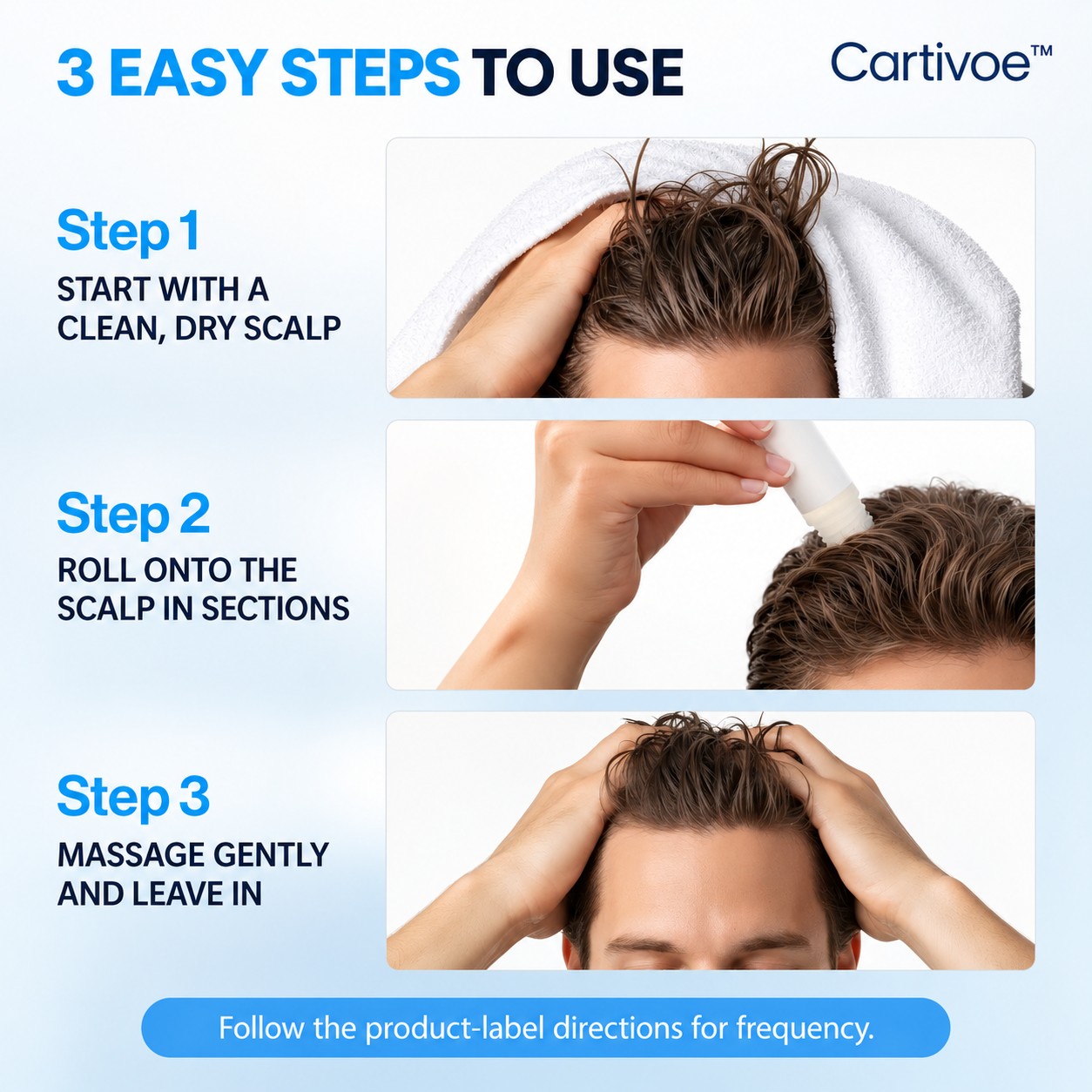 Cartivoe™ Advanced Hair Density Roll-On Scalp Serum – 5% Saw Palmetto, 3% Rosemary, 1% Caffeine Complex & 3% Fenugreek, Non-Greasy Care for Fuller-Looking Hair, 25 mL 🌿