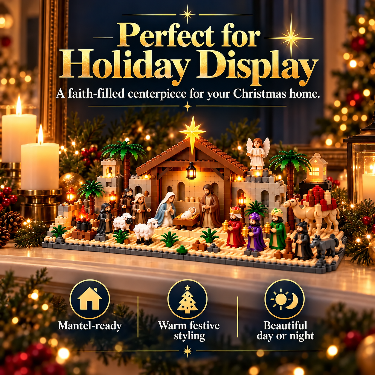 Nativity Advent Calendar – 24-Day Buildable Christmas Nativity Set