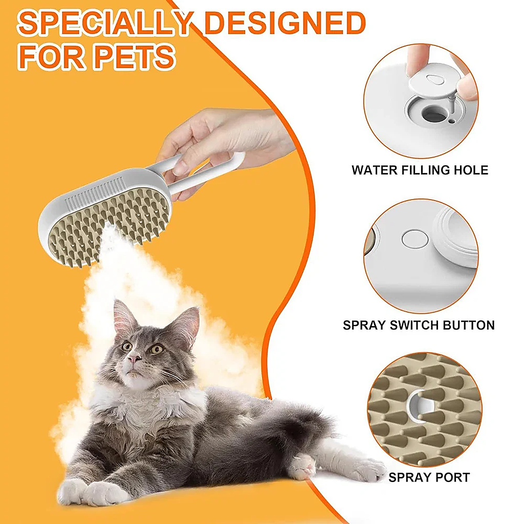 🐾 cartivoe™ 3-in-1 Cool Mist Pet Grooming Brush 💨✨ – Deshedding, Massage & Gentle Coat Care for Cats & Dogs 🐱🐶