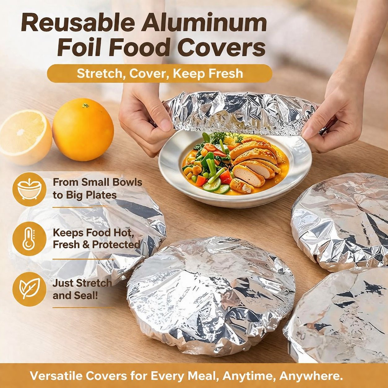 🔥Aluminum Foil Heat Shield Covers – No Plastic 🥘