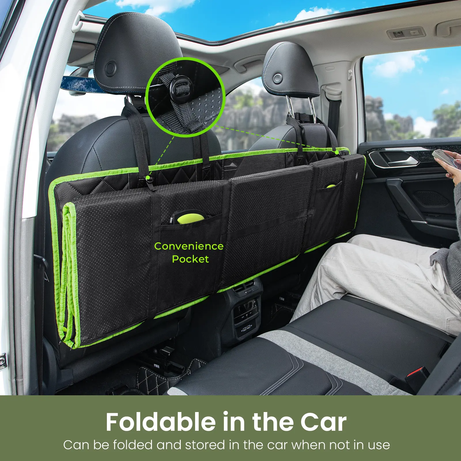 🐶 Hard-Bottom Dog Back Seat Extender & Waterproof Car Seat Cover