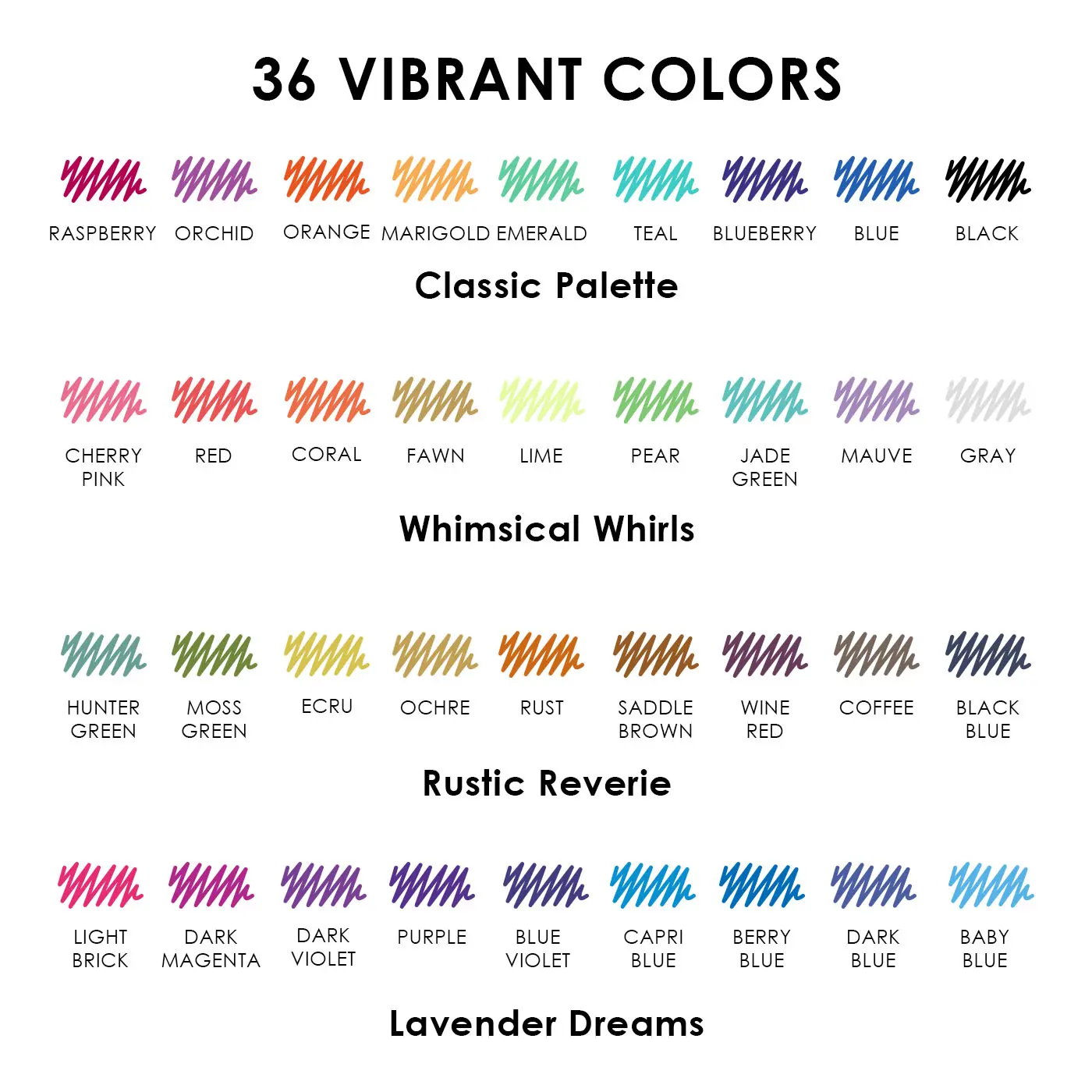 Cartivoe Medium Point Erasable Gel Pen Set with 36 Colors for Computers & Office Equipment
