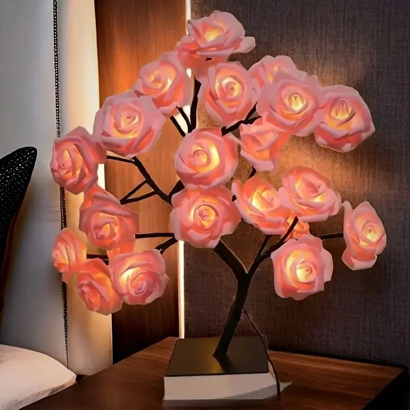 Rose-Shaped USB Night Light and Table Lamp for Home Decor