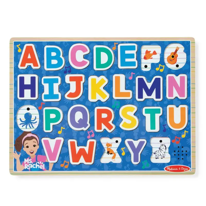 🎁 Limited-Time Offer | 26-Piece Wooden Alphabet Sound Puzzle 🔤 Light-Activated Phonics Toy
