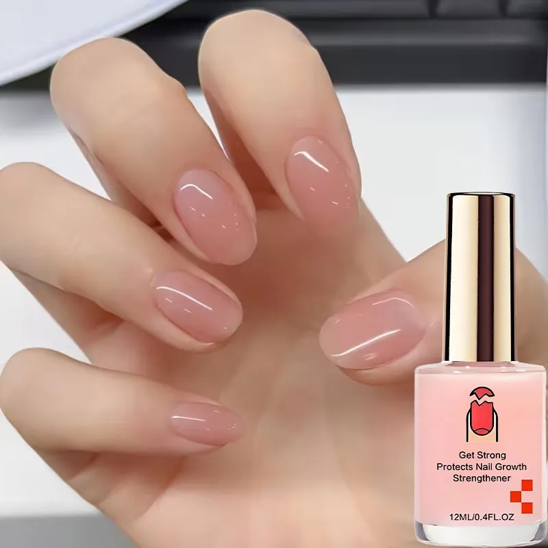 📢📢Buy One Get One Free!! ⏰💖✨Natural Pink Glossy Mirror Nail Strengthener