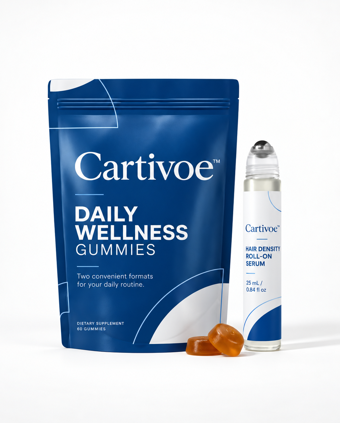 Cartivoe™ Advanced Hair Density Roll-On Scalp Serum – 5% Saw Palmetto, 3% Rosemary, 1% Caffeine Complex & 3% Fenugreek, Non-Greasy Care for Fuller-Looking Hair, 25 mL 🌿