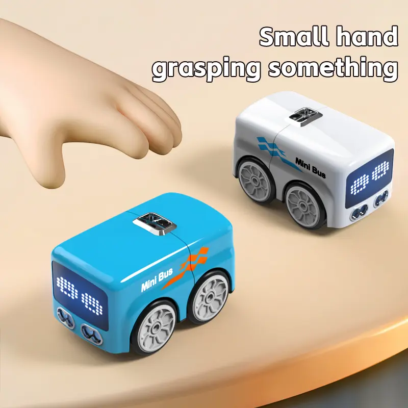 🔥49% OFF🔥 Remote Control Mini Bus Toy for Kids – Changing Faces, Lights & Soccer Ball ⚽