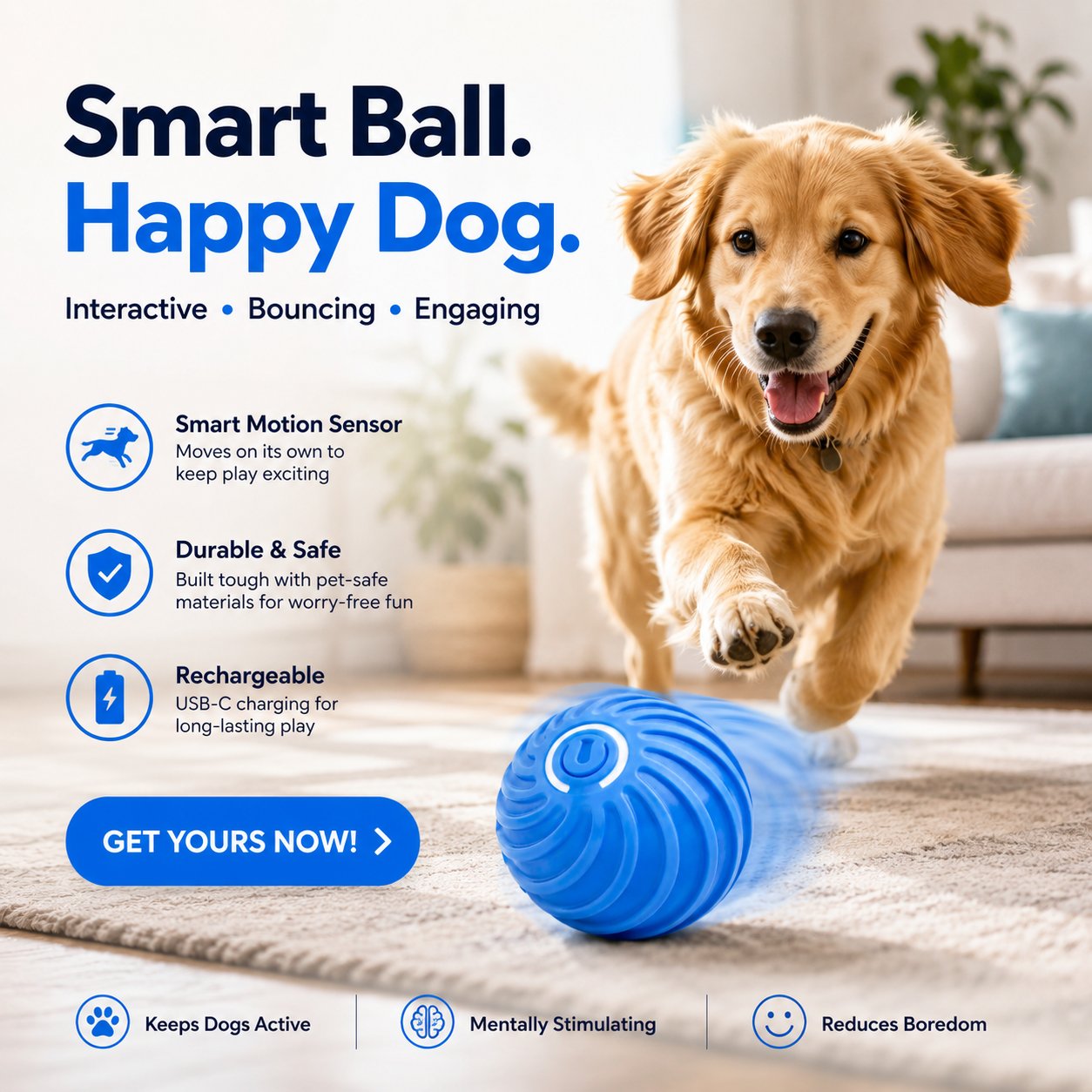 ⚾ Smart Interactive Bouncing Ball 🐶