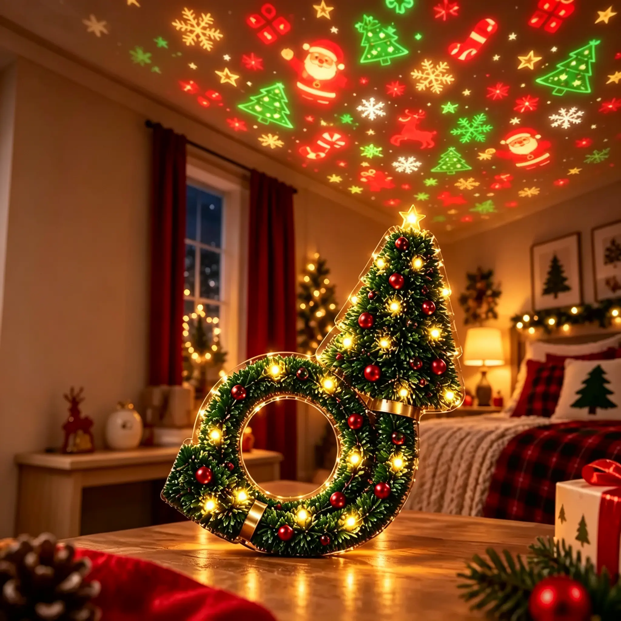 ✨ Cartivoe™ Christmas Starry Sky Projector Lamp – USB LED Holiday Ceiling Night Light with 6+ Festive Patterns | Magical Xmas Room Decor for Kids & Family