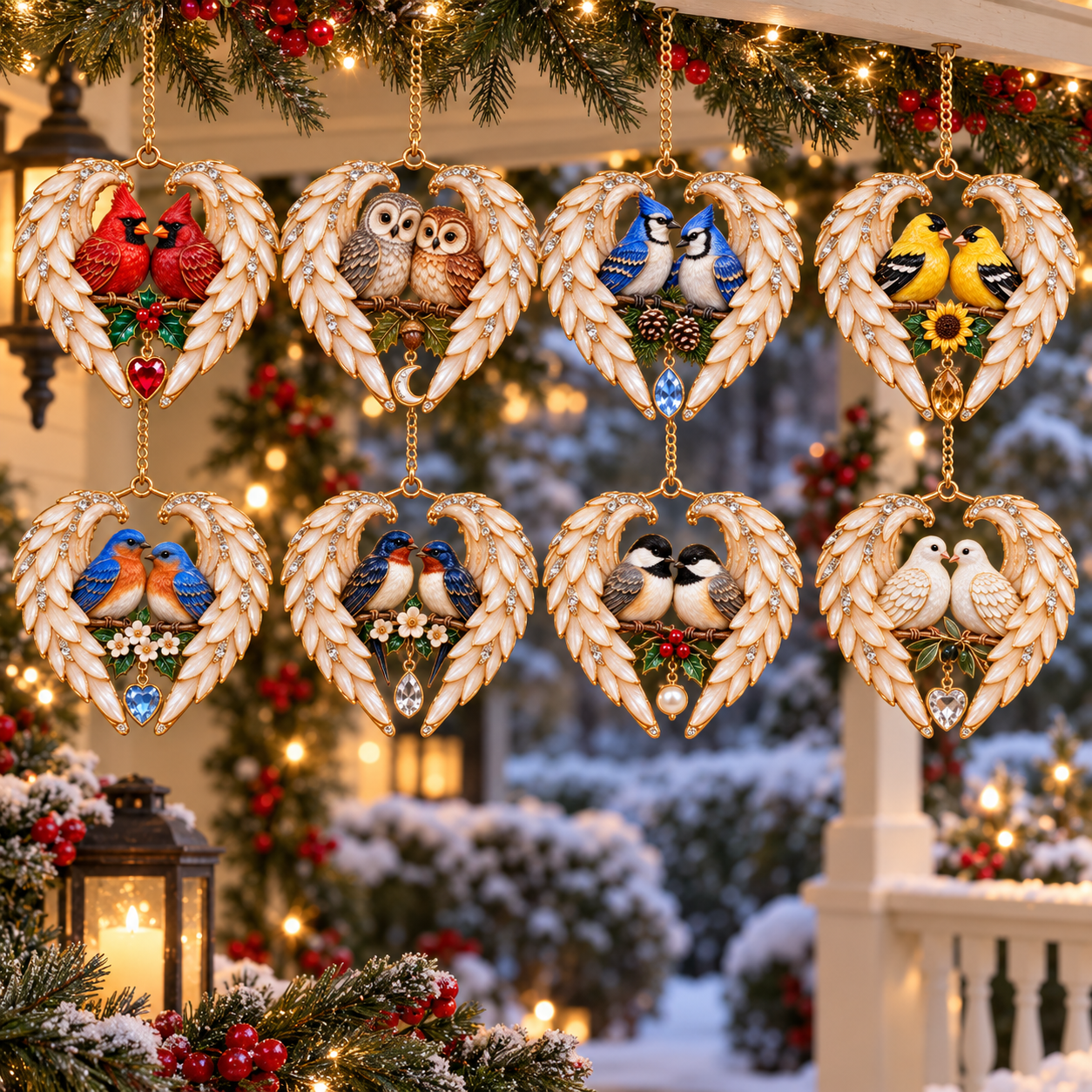 ❤️2026 Angel Wing Heart Christmas Ornaments - image 13