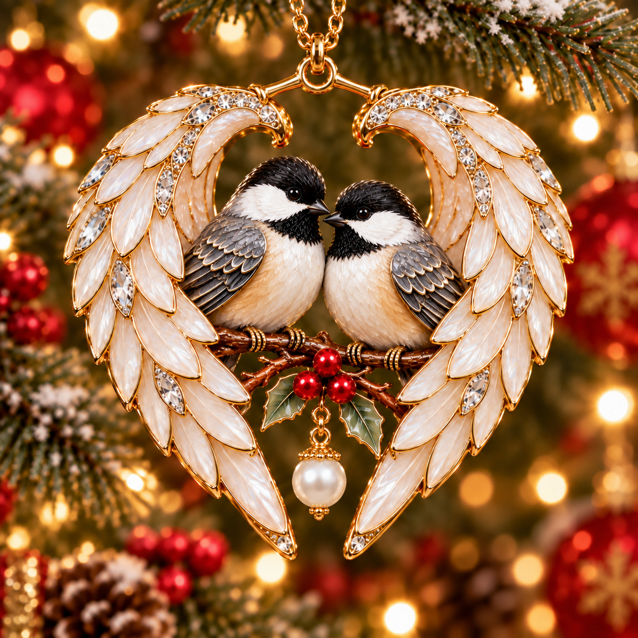 ❤️2026 Angel Wing Heart Christmas Ornaments - image 7