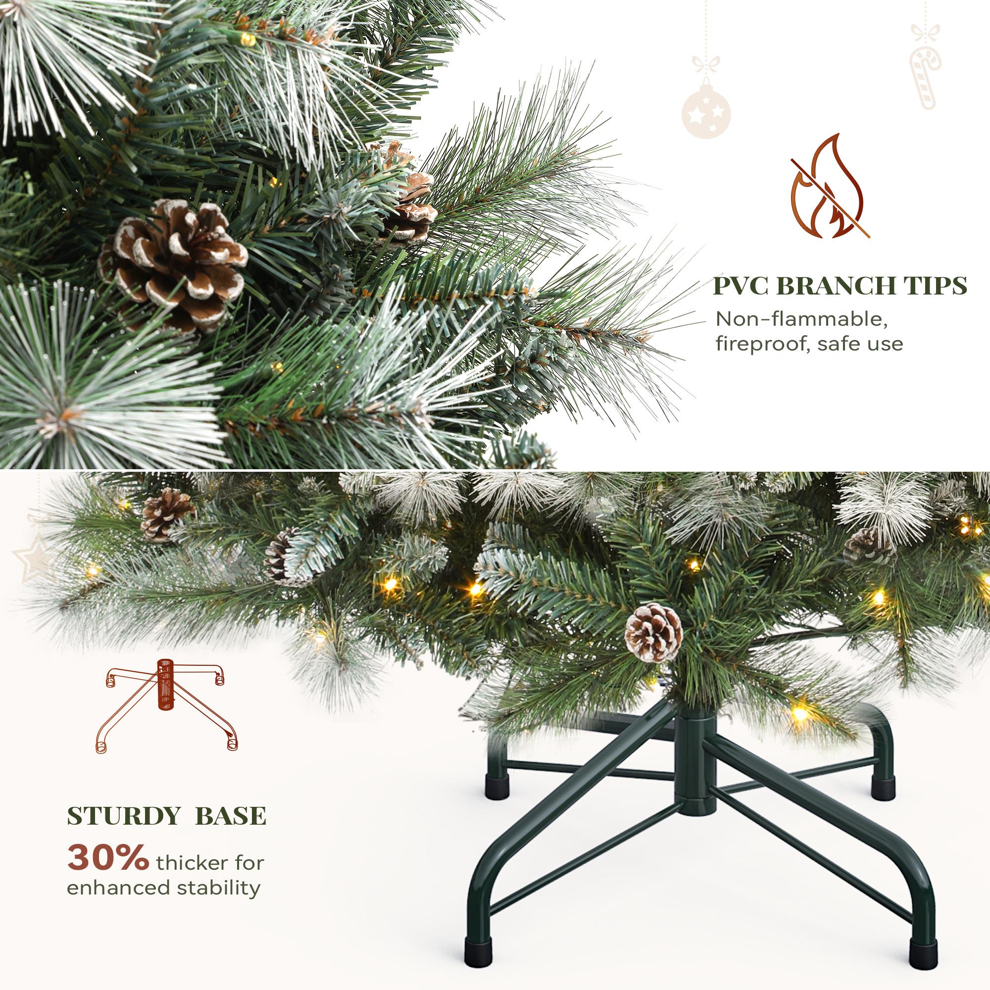 【11 Light-Modes】YITAHOME 4.5/6/7.5/9 FT Artificial Christmas Tree, with PVC Tips and Warm-White Lights, Ideal for Home, Office Decoration