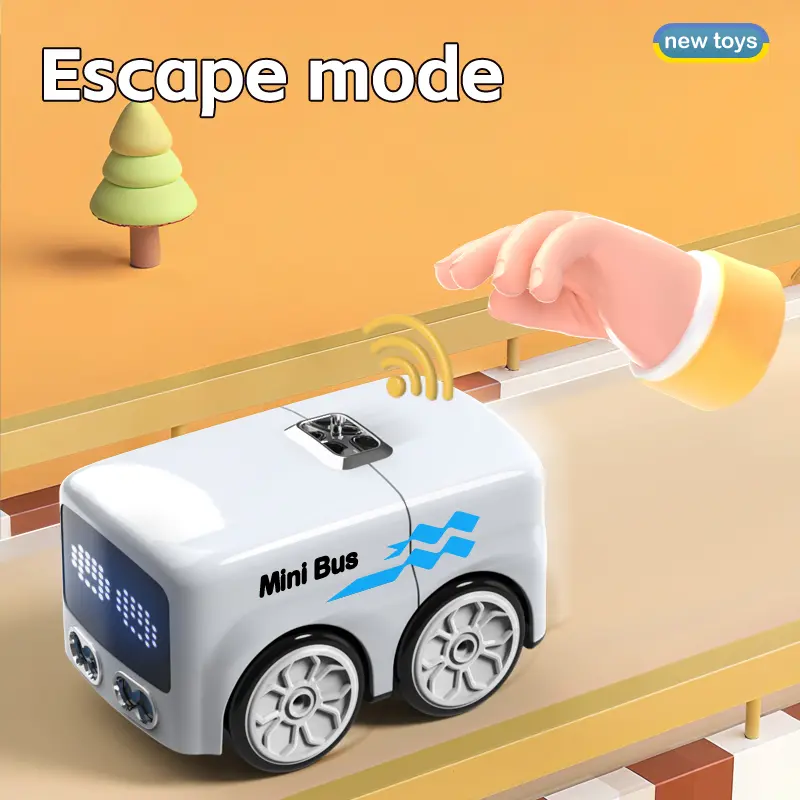 🔥49% OFF🔥 Remote Control Mini Bus Toy for Kids – Changing Faces, Lights & Soccer Ball ⚽
