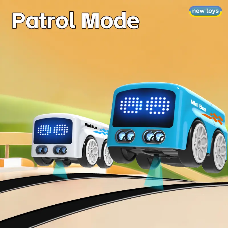 🔥49% OFF🔥 Remote Control Mini Bus Toy for Kids – Changing Faces, Lights & Soccer Ball ⚽