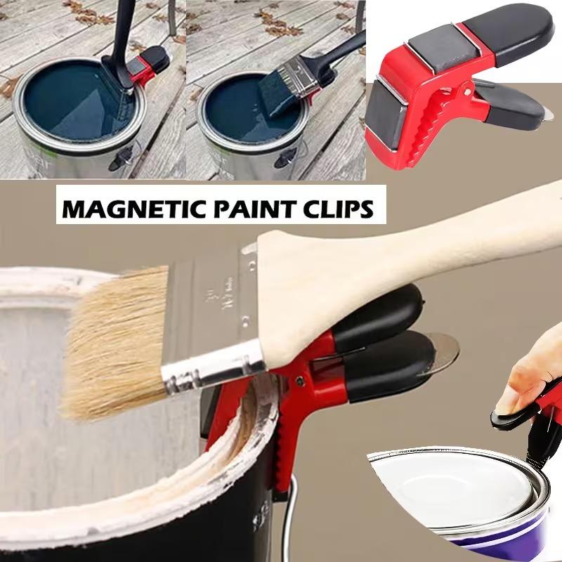 Magnetic Paint brush Holder with Integral Paint Can Opener, Magnetic Paint Brush Holder Clips, Providing Secure Brush Holding