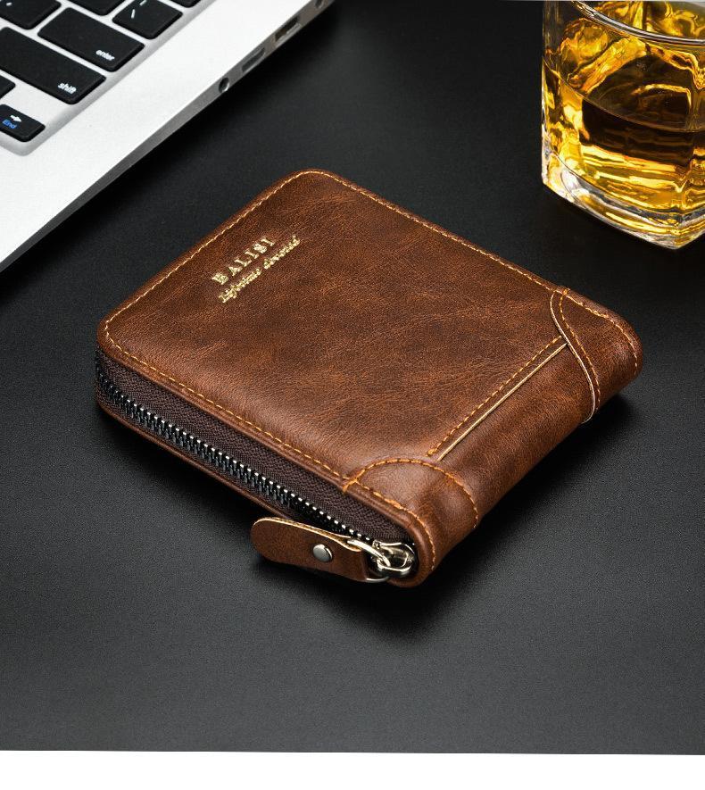 2025 New Men's Bifold Wallet - PU Leather, Retro Style Short Mens Wallet, Zipper Card Holder, Coin Storage Money Bag, Men's Accessories, Do Not Wash, Summervibes backtoschool 2025 New Men's Bifold Wallet - PU Leather, Retro Style Short Mens Wallet, Zipper Card Holder, Coin Storage Money Bag, Men's Accessories, Do Not Wash, Summervibes backtoschool