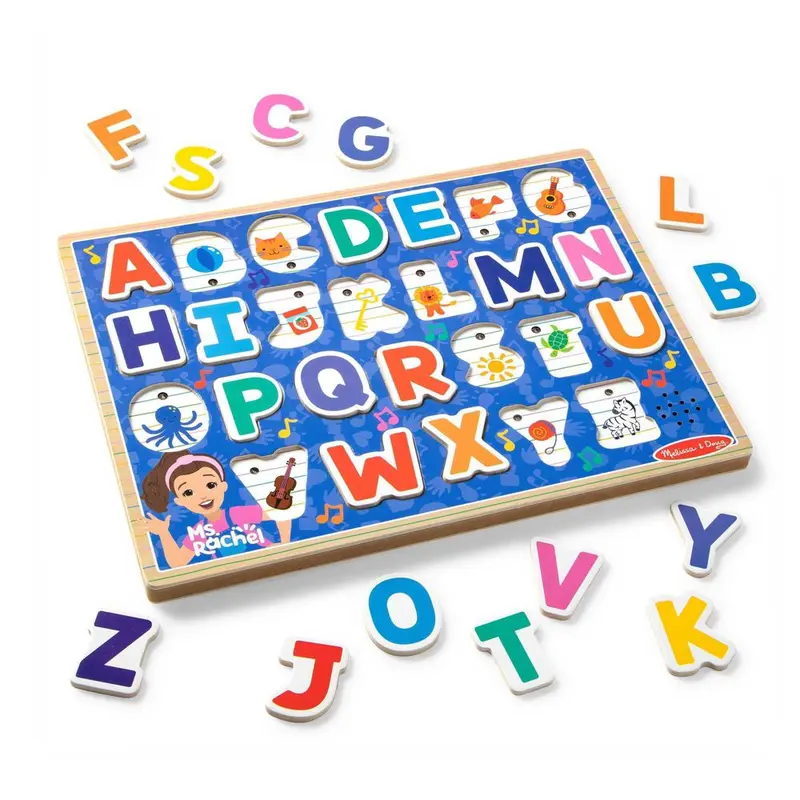 🎁 Limited-Time Offer | 26-Piece Wooden Alphabet Sound Puzzle 🔤 Light-Activated Phonics Toy