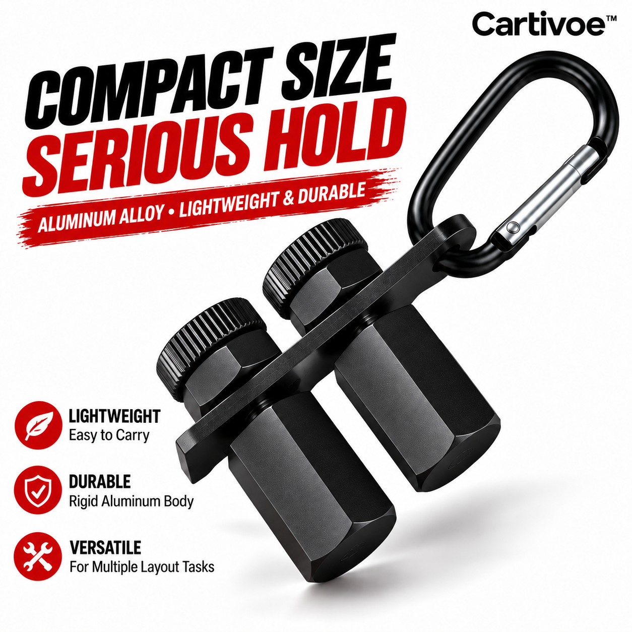 Cartivoe™ 2-Piece Aluminum Stair Gauges for Framing Square – Adjustable Layout Stops with Storage Holder for Stair Stringers, Rafters & Saw Guides 🔨