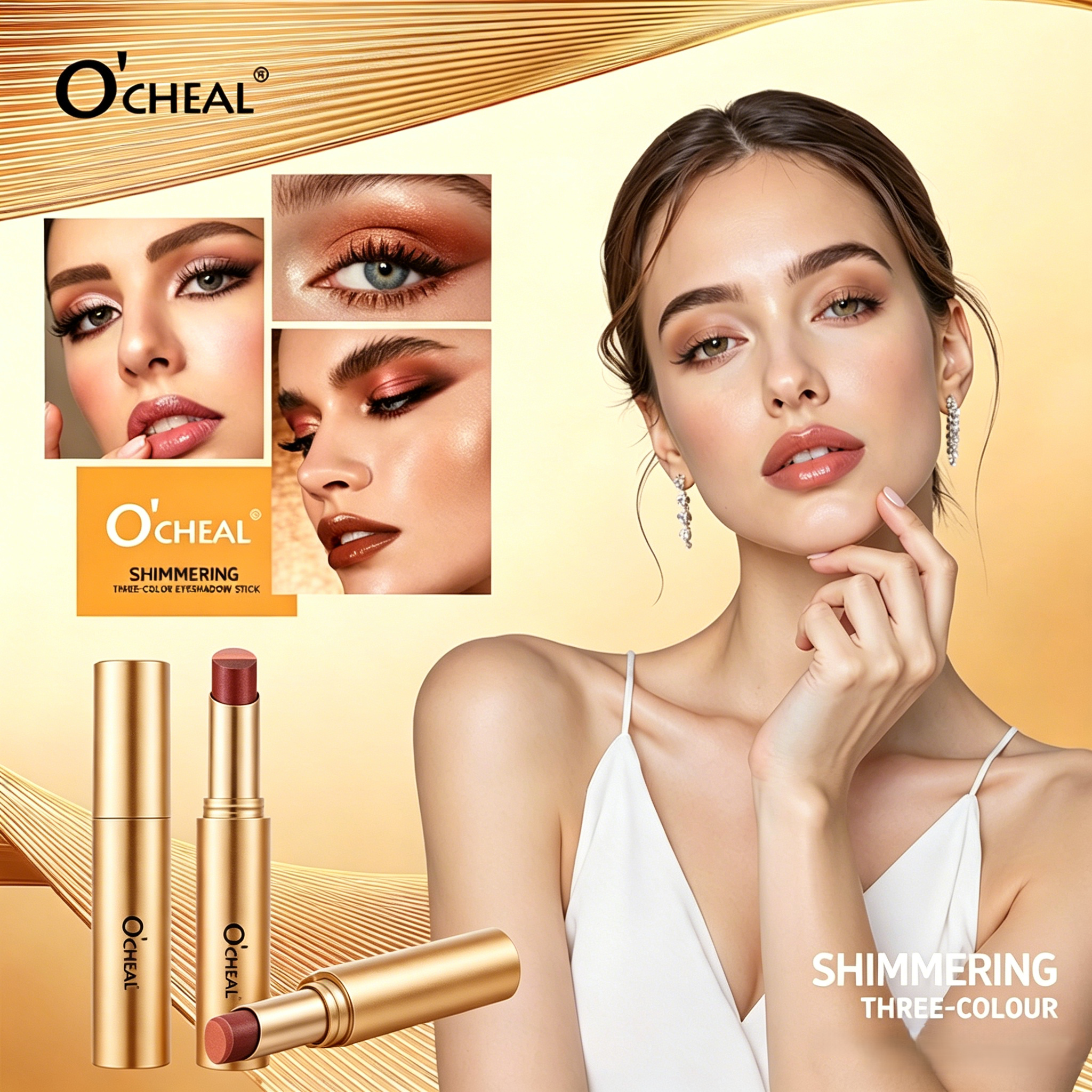 ✨ 3-in-1 Shimmer Eyeshadow Stick | One Swipe, Stunning Eyes 💖