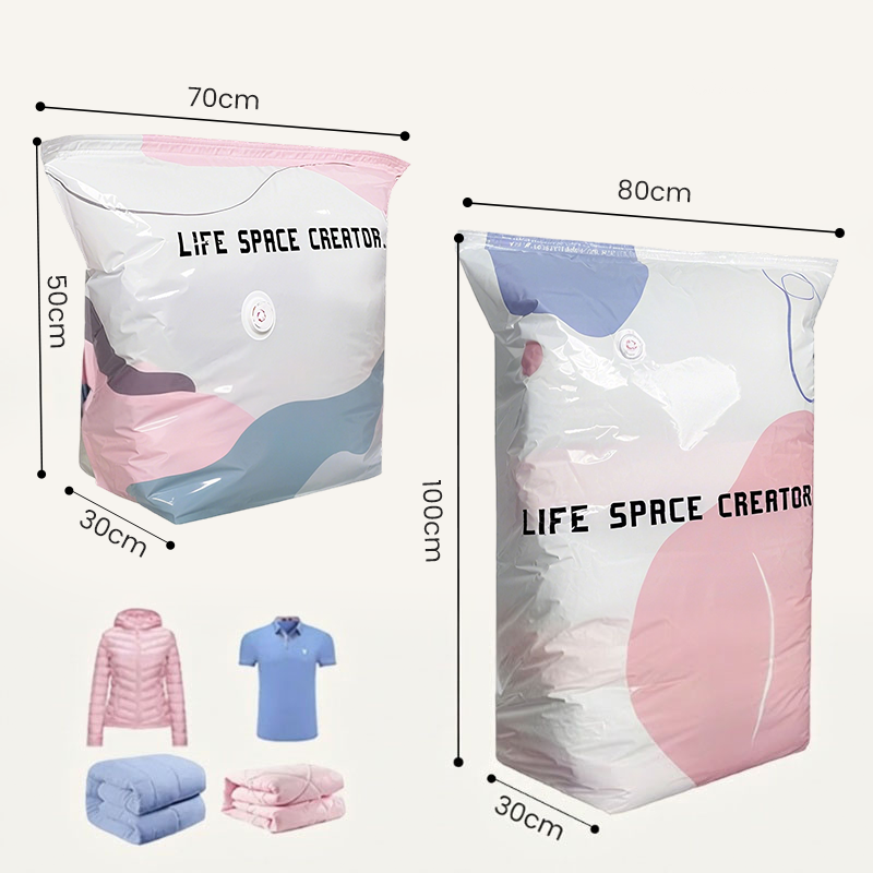 🔥LAST DAY SALE BUY 2 GET 1 FREE!!No‑Pump Vacuum Storage Bags – Press & seal, no pump needed. Saves 80% space, keeps clothes dry & dust‑free. Perfect for bulky bedding & off‑season gear. 🛏️🗄️