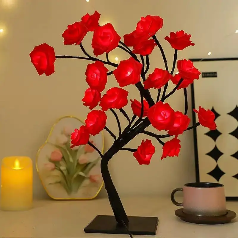 Rose-Shaped USB Night Light and Table Lamp for Home Decor