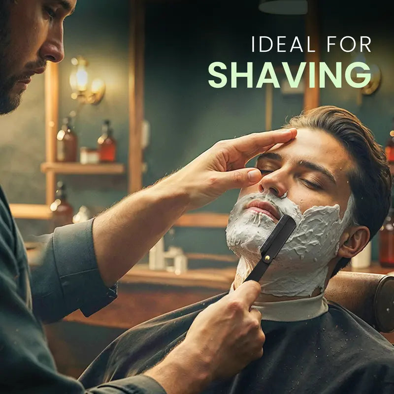 🔥LAST DAY 55% OFF - Professional Straight Razor for Men - Barber Edge Kit (100 Blades Included)