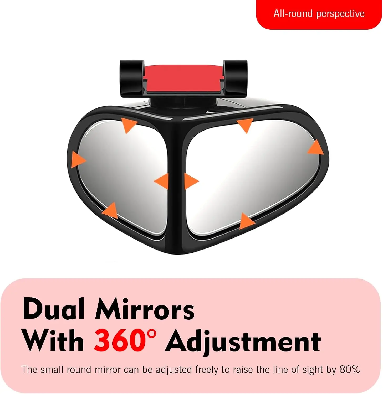 360° Rotatable Car Blind Spot Mirror - Real Glass ABS