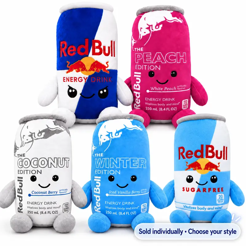 🥤 Energy Drink Can Plush Toy – Your New Favorite Desk Buddy | 8.7″, Choose 1 of 5 Styles