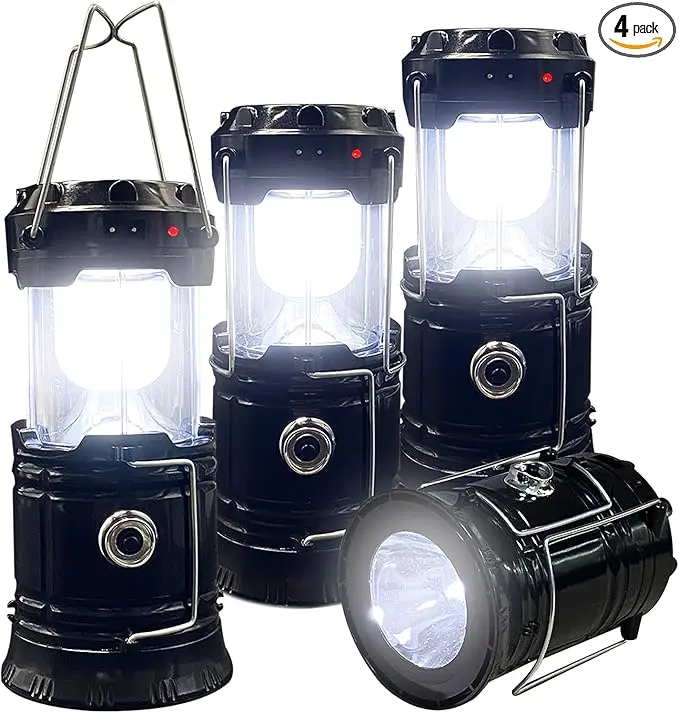 Cartivoe™ 4-Pack Collapsible LED Camping Lanterns with Solar & USB Charging 🔦☀️